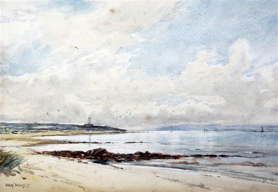 David West (1868-1936) Coastal landscape 9.5 x 13.5in.